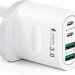USB C Plug Fast Charge, 60W 4-Port Multi USB