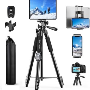 MACTREM Phone Tripod, Upgraded 165cm/65inch Lightweight Portable Camera Tripod