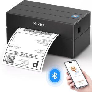 MUNBYN Shipping Label Printer Bluetooth, Postage Thermal Label Printer